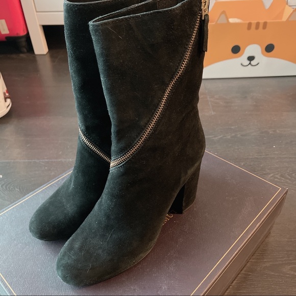 Black Suede Vi-Kardale Booties - Picture 4 of 7